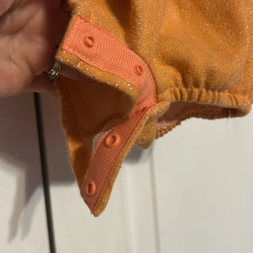 Harley-Davidson girls 24 months onesies jumper orange glitter pastel plaid trim‎